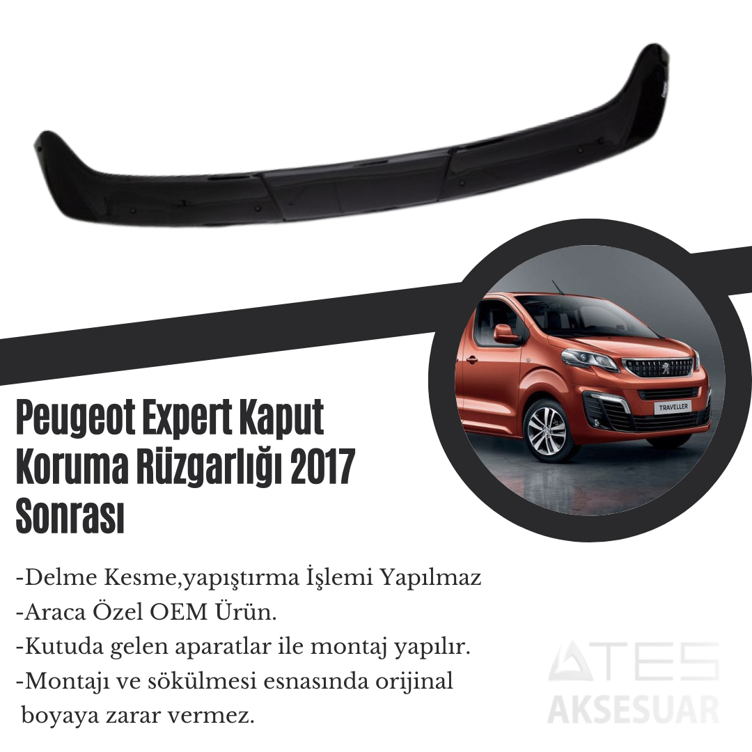 Peugeot Expert Kaput Koruma Rüzgarlığı 2017 Sonrası