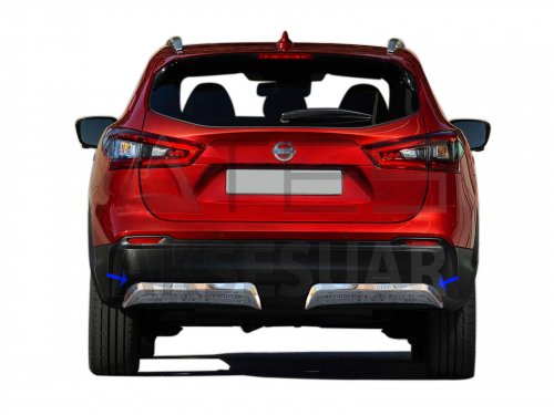 Nissan Qashqai Krom Arka Difüzör 2 Prç. 2017-2021