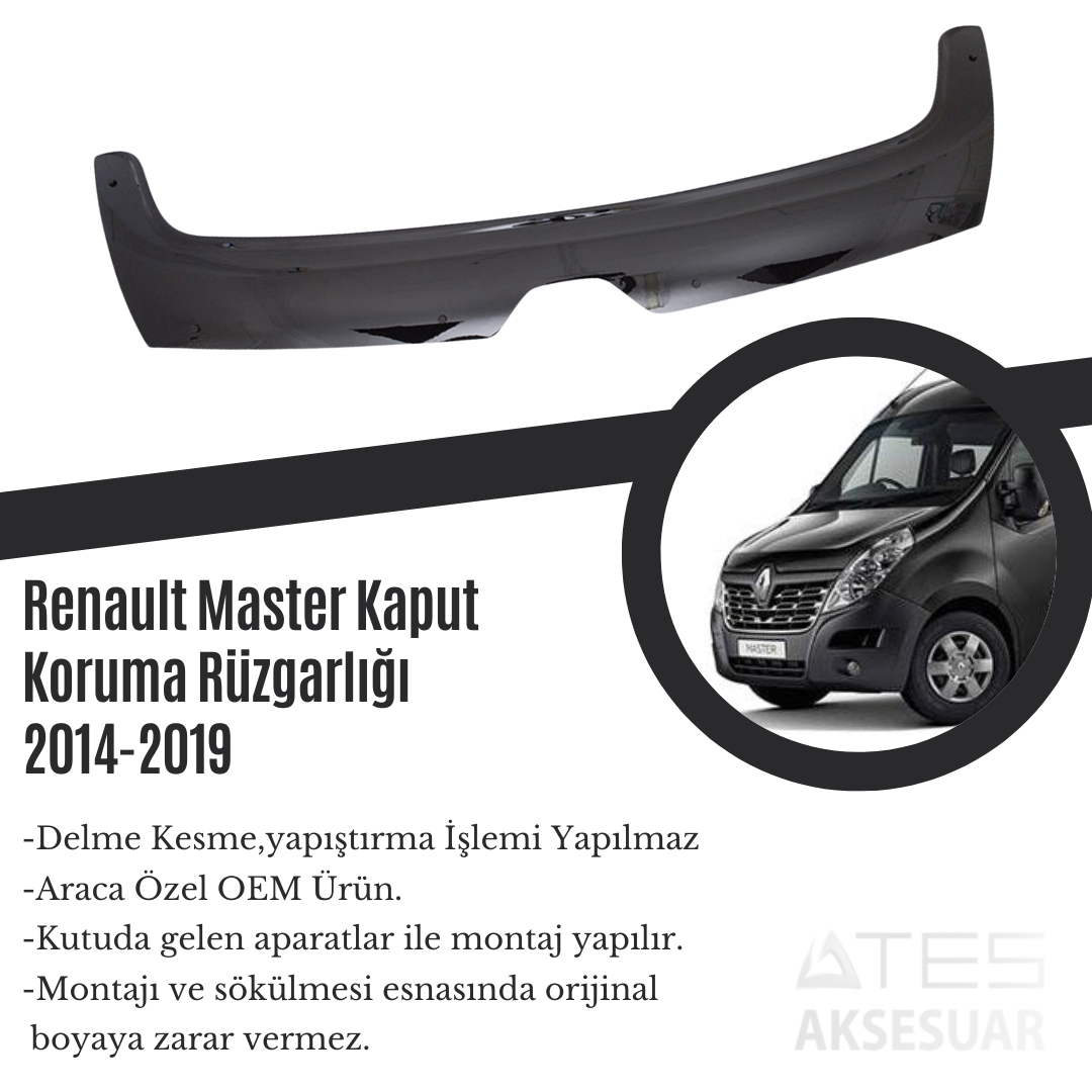 Renault Master Kaput Koruma Rüzgarlığı 2014-2019