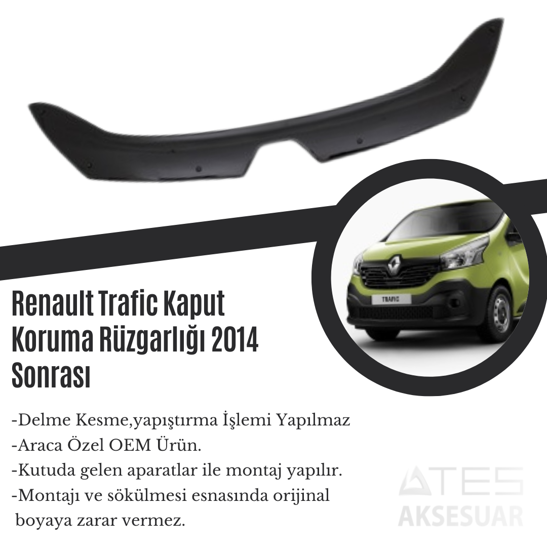 Renault Trafic Kaput Koruma Rüzgarlığı 2014 Sonrası