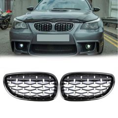 5 SERISI E60 2004-2009  IÇIN UYUMLU DIAMOND PANJUR(BÖBREK) KROM ÇERÇEVE