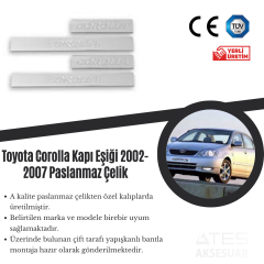 Toyota Corolla 2002-2007 Kapı Eşiği Paslanmaz Çelik