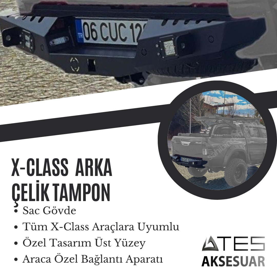 Mercedes X-Class Arka Çelik Tampon