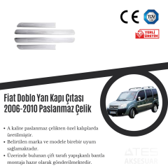 Fiat Doblo Yan Kapı Çıtası 2006 2010 Paslanmaz Çelik Ateş Aksesuar