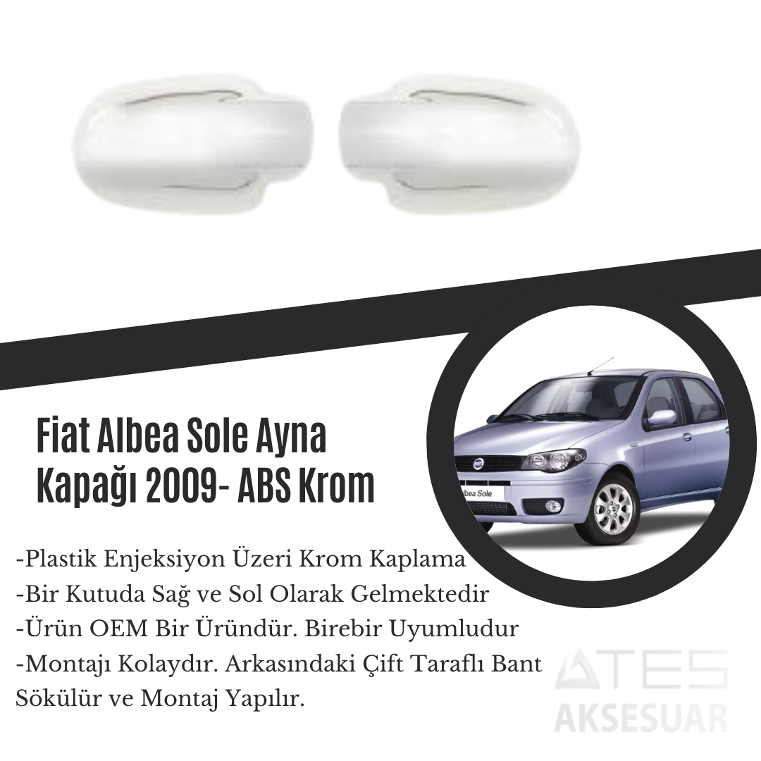 Fiat Albea Sole 2009 Ayna Kapağı ABS Krom