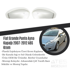 Fiat Grande Punto 2007-2012 Ayna Kapağı ABS Krom