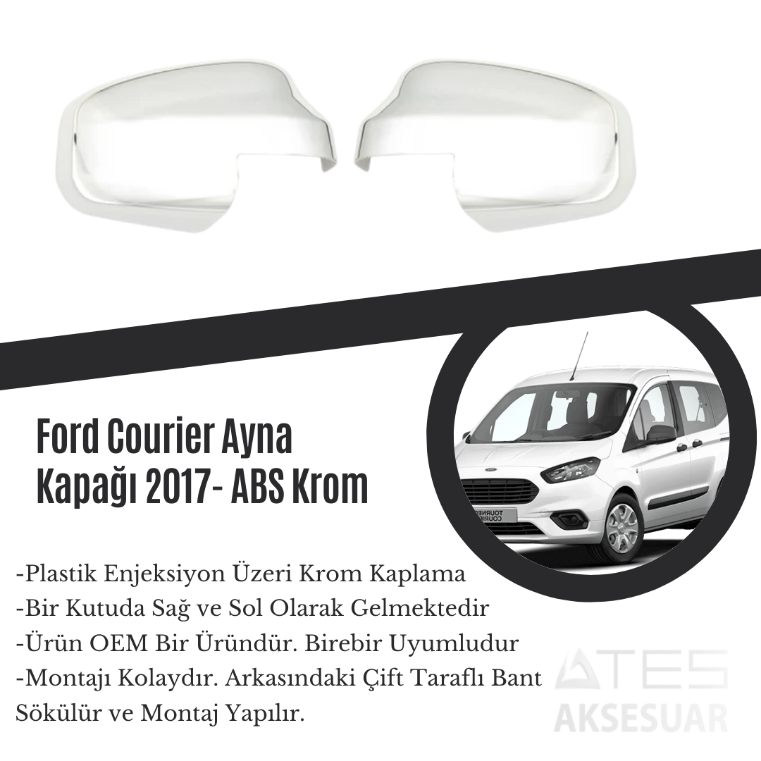 Ford Courier 2017 Ayna Kapağı ABS Krom