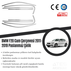 Bmw F20 2011-2019 Cam Çerçevesi Paslanmaz Çelik