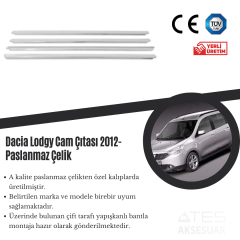 Dacia Lodgy 2012 Cam Çıtası Paslanmaz Çelik