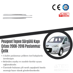 Peugeot Tepee 2008-2016 Sürgülü Kapı Çıtası Paslanmaz Çelik