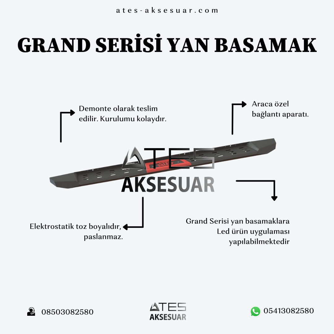OPEL GRANDLAND X 2017+ (180cm) Grand Serisi Yan Basamak