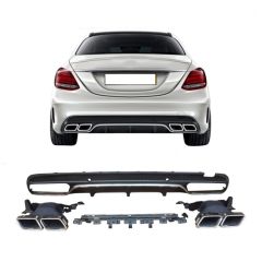 W205 C SERISI IÇIN SILVER DIFÜZÖR & EGZOZ SETI (AMG SEDAN) SILVER DIFÜZÖR - SILVER EGZOZ ILE