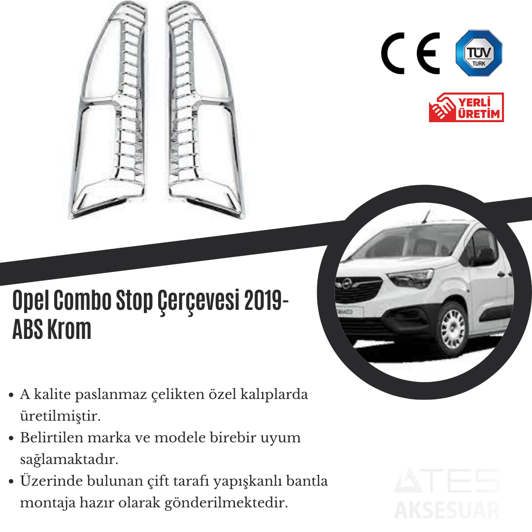 Opel Combo 2019 Stop Çerçevesi ABS Krom