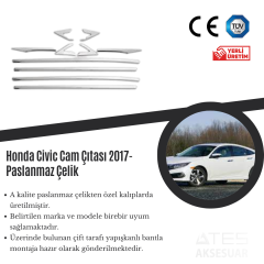 Honda Civic 2017 Cam Çıtası Paslanmaz Çelik