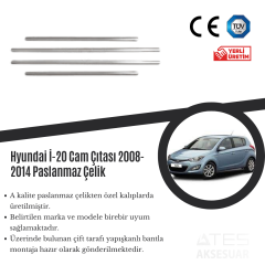 Hyundai İ20 2008-2014 Cam Çıtası Paslanmaz Çelik