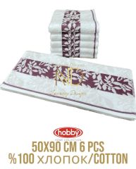 Hobby Pamuk 6´lı 50x90 Havlu Seti Spring Mor