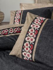Cotton Box Folk Art Çift Kişilik Nevresim Takımı Yamka Bej 8680108078266