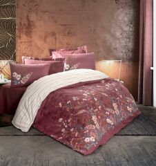 Cotton Box Tek Kişilik Feminen Nevresim Takımı Vina Bordo