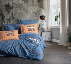 Cotton Box Mood Nakışlı Ranforce Tek Kişilik Nevresim Takımı State Tarçın