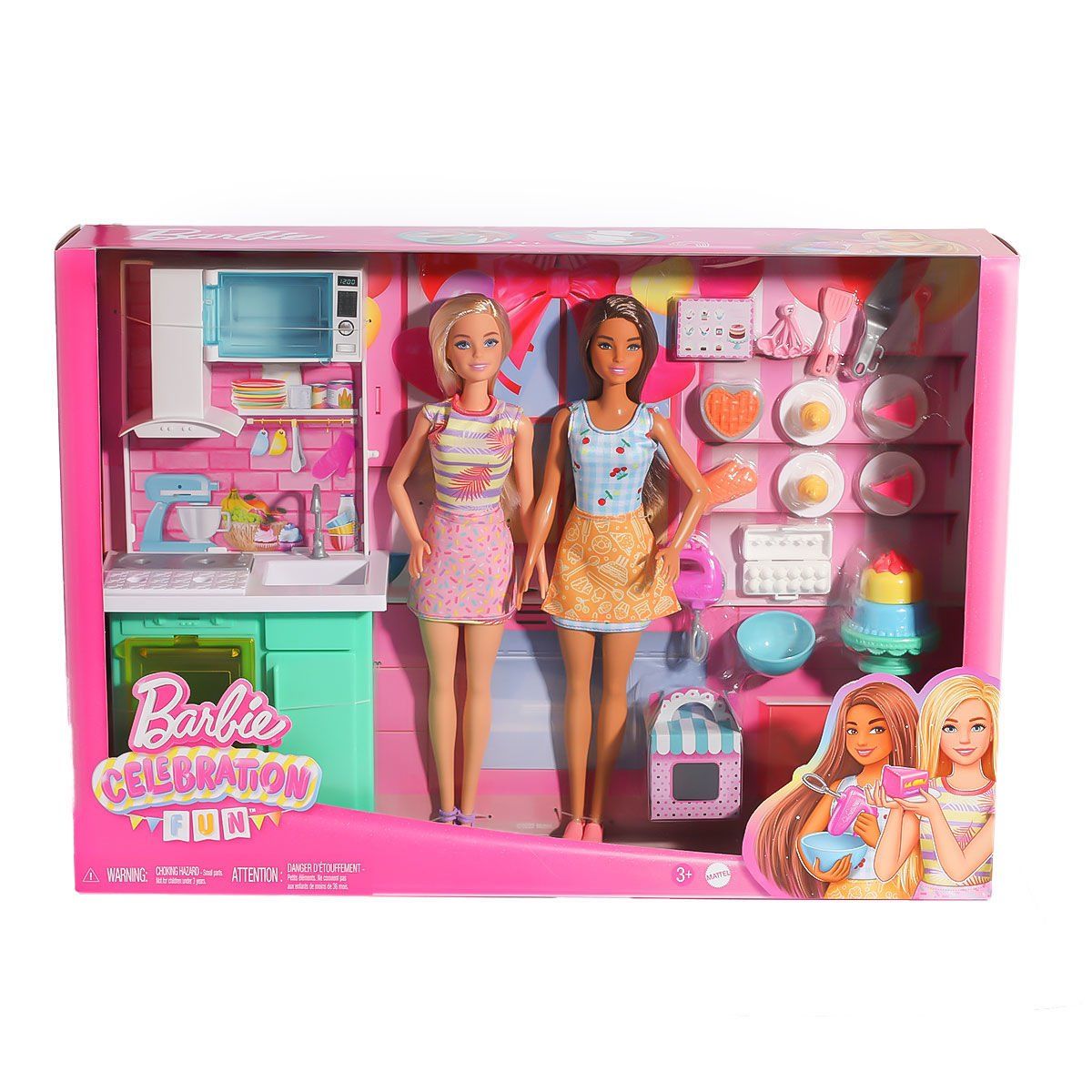 HJY94 Barbie Brooklyn ve Malibu Pasta Yapıyor Oyun Seti