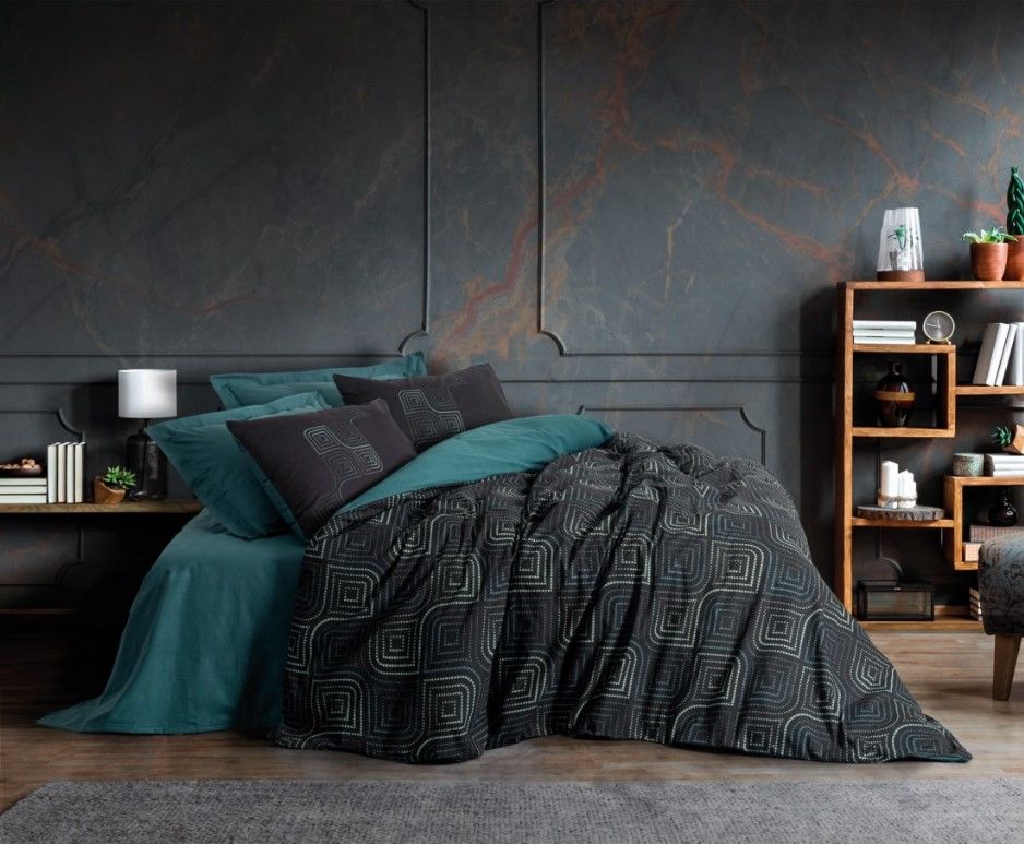 Cotton Box Dark Çift Kişilik Nevresim Takımı Noche Petrol 8680108071359
