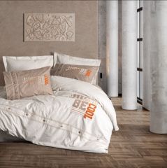 Cotton Box Mood Nakışlı Ranforce Çift Kişilik Nevresim Takımı Cool Kahve 8680108071168