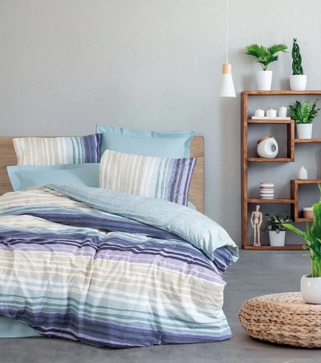 Cotton Box Line Tek Kişilik Nevresim Takımı Fonte Mint