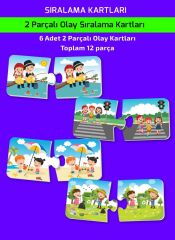 Sıralama Kartları Konuşmayı ve Dikkati Geliştiren Puzzle 2-4 Yaş