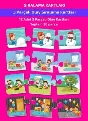 Sıralama Kartları Konuşmayı ve Dikkati Geliştiren Puzzle 2-4 Yaş