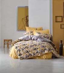 Cotton Box Çift Kişilik Minimal Nevresim Takımı Elon Sarı