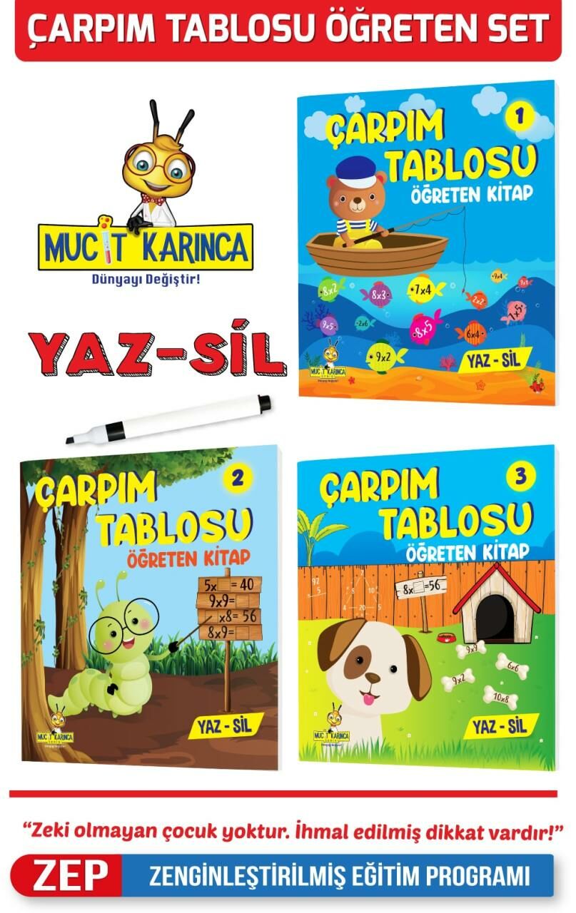 Mucit Karınca Çarpım Tablosu Öğreten Kitap Seti