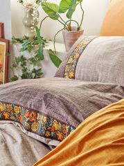 Cotton Box Folk Art Çift Kişilik Nevresim Takımı Vizon