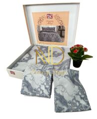 Taç Çift Kişilik Saten Nevresim Takımı Selby Mor