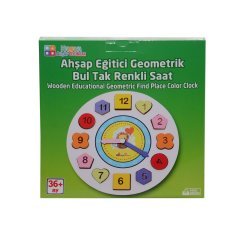 Ahşap Eğitici Geometrik Bul Tak Saat