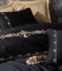 Cotton Box Brode Nakışlı Çift Kişilik Saten Nevresim Takımı Gloria Gold