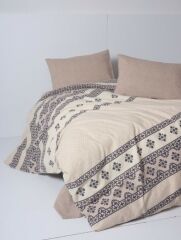 Cotton Box Flanel Nevresim Takımı Çift Kişilik Anita Karamel