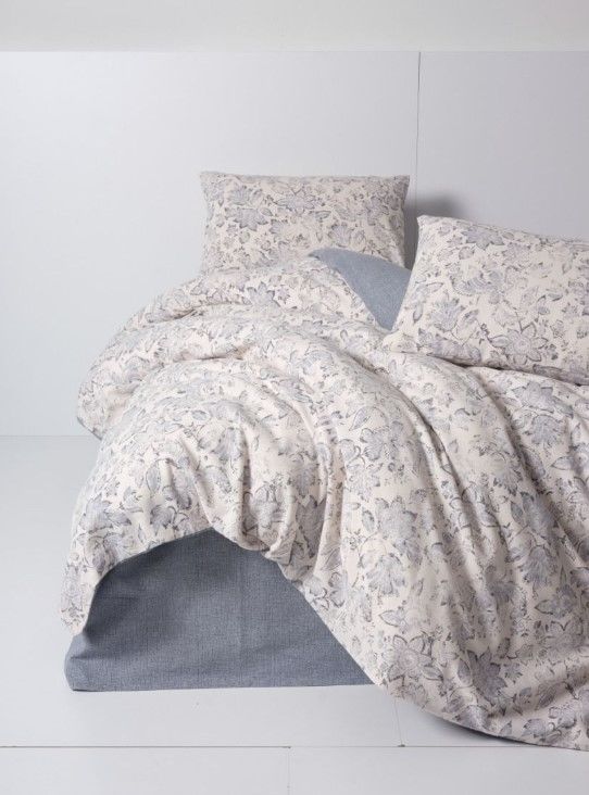 Cotton Box Flanel Nevresim Takımı Çift Kişilik Ruby Antrasit