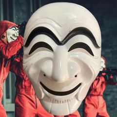 Koreli Hırsız Teatral Hahoe Maskesi - Para Heist Maskesi - Dali Maskesi