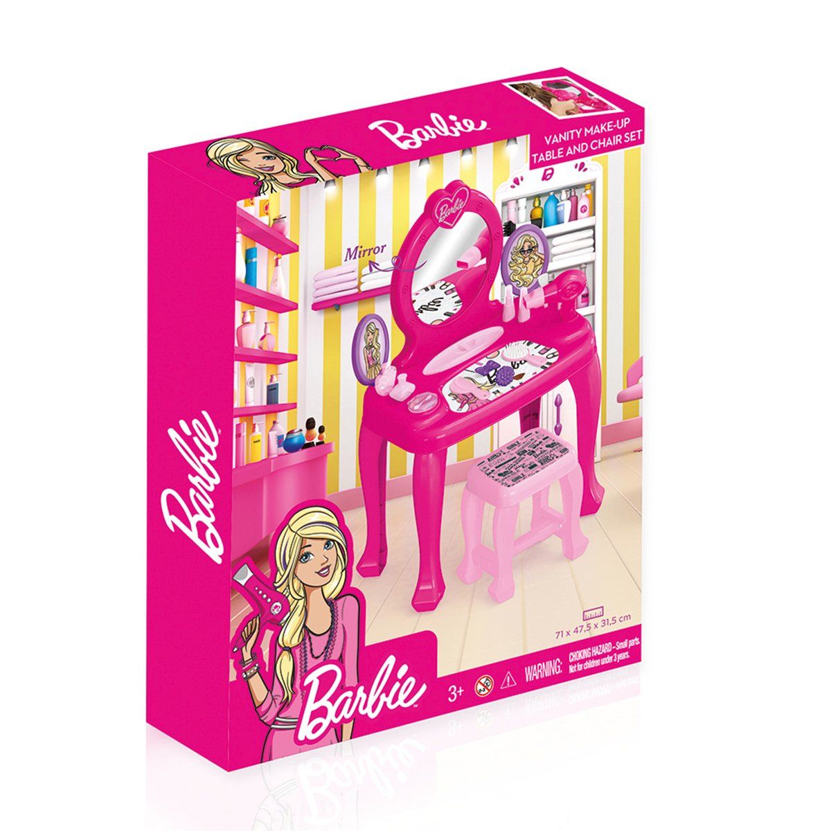 1609 Barbie Ayaklı Makyaj Masası ve Sandalye Seti - Dolu