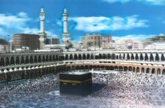 3 Boyutlu Resim  Ekstra Çözünürlüğe Sahip Kabe Resmi Mekke Tablosu 40x60 cm