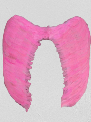 Mega Boy Pembe Renk Tüylü Melek Kanadı 100x85 cm