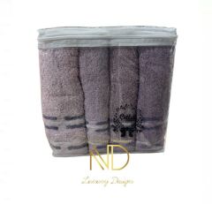 Nevresim Dünyası Basic Lila 4'lü 50x90cm Havlu Seti