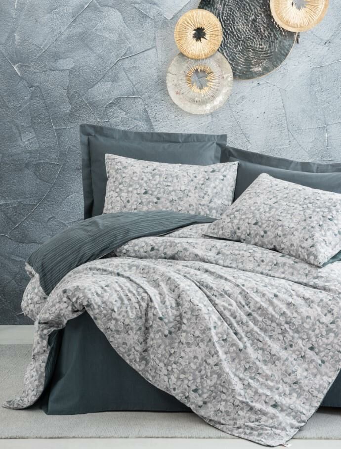 Cotton Box Tek Kişilik Minimal Nevresim Takımı Molly Antrasit
