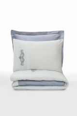 Cotton Box Brode Nakışlı Çift Kişilik Saten Nevresim Takımı Bianna Gri