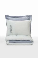 Cotton Box Brode Nakışlı Çift Kişilik Saten Nevresim Takımı Bianna Gri