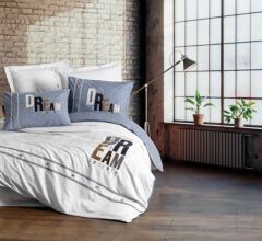 Cotton Box Mood Nakışlı Ranforce Çift Kişilik Nevresim Takımı Forever Gri 8680108071144