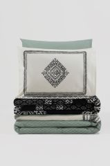 Cotton Box Çift Kişilik Battaniyeli Nevresim Takımı Hardy Yeşil