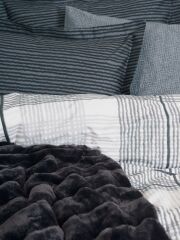 Cotton Box Trim Çift Kişilik Battaniyeli Nevresim Takımı Smooth Siyah