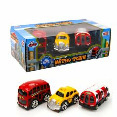 78482 Çek Bırak Şehir Araçları 10 cm 3 Parça -Vardem