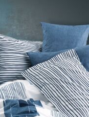 Cotton Box Modern Çift Kişilik Nevresim Takımı Solito İndigo